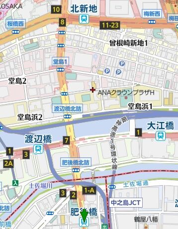 肥後橋ー桜橋　地図