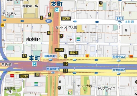 本町＆中央大通り　地図